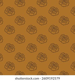 Seamless Repeated Black Roses Floral Pattern on Light Background