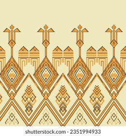 A seamless repeated border pattern with a beige background