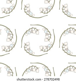 Seamless repeated floral pattern on a white background