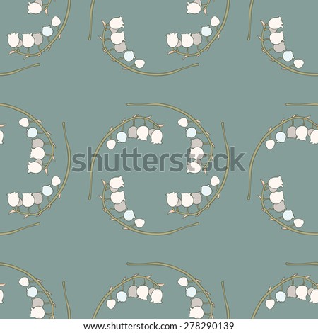 Seamless repeated floral pattern on a green background