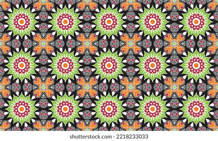 Seamless repeated pattern design. Women's long dress pattern design, vector vintage art illustration 