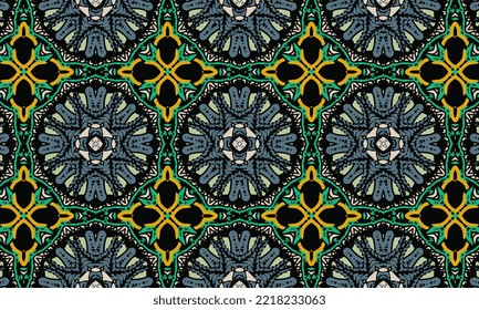 Seamless repeated pattern design. Women's long dress pattern design, vector vintage art illustration 