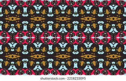 Seamless repeated pattern design. Women's long dress pattern design, vector vintage art illustration 