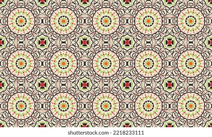 Nahtloses wiederholtes Musterdesign. Frauenlange Kleidermuster-Design, Vektorgrafik von Vintage 