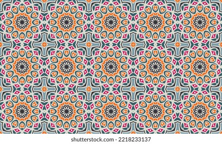 Seamless repeated pattern design. Women's long dress pattern design, vector vintage art illustration 