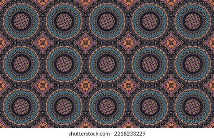 Seamless repeated pattern design. Women's long dress pattern design, vector vintage art illustration 