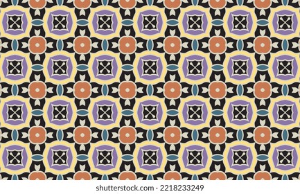 Seamless repeated pattern design. Women's long dress pattern design, vector vintage art illustration 