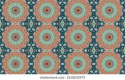 Seamless repeated pattern design. Women's long dress pattern design, vector vintage art illustration 