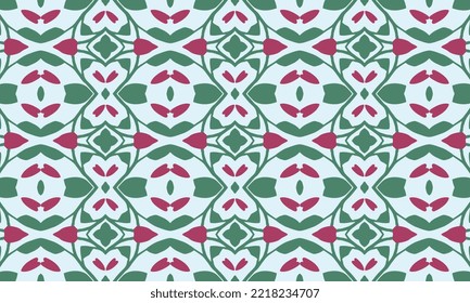 Seamless repeated pattern design. Women's long dress pattern design, vector vintage art illustration 