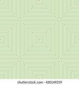 Seamless repeated squares abstract. The alternating of black frame pattern. Geometric figures texture on green background. Vector illustration 