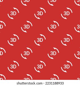 Patrón de icono plano de rotación 3d de repetición sin inconvenientes, color de humo rojo y blanco persa. Diseño del certificado.