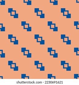 Seamless repeating arrange front flat icon pattern, dark salmon and usafa blue color. Design for wrapping paper or postcard.