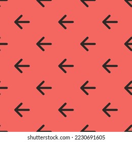 Seamless repeating arrow back flat icon pattern, terra cotta and black leather jacket color. Design for wrapping paper or postcard.