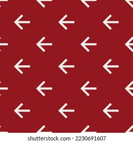 Seamless repeating arrow back sharp flat icon pattern, ruby red and isabelline color. Design for wrapping paper or postcard.