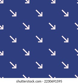 Seamless repeating arrow bottom right flat icon pattern, st. patrick's blue and linen color. Design for wrapping paper or postcard.