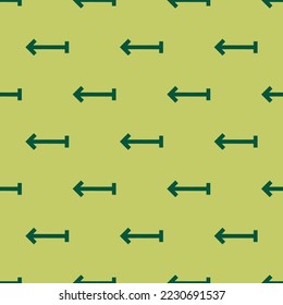 Seamless repeating arrow long left l flat icon pattern, hansa yellow and sacramento state green color. Design for wrapping paper or postcard.