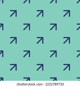 Seamless repeating arrow up right flat icon pattern, pearl aqua and st. patrick's blue color. Design for wrapping paper or postcard.