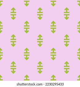 Seamless repeating arrows breake v flat icon pattern, platinum and yellow-green color. Design for wrapping paper or postcard.