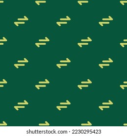 Seamless repeating arrows exchange flat icon pattern, sacramento state green and hansa yellow color. Design for wrapping paper or postcard.