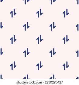 Seamless repeating arrows exchange v flat icon pattern, linen and st. patrick's blue color. Design for wrapping paper or postcard.