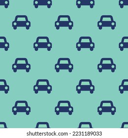 Seamless repeating automobile flat icon pattern, pearl aqua and st. patrick's blue color. Background for presentation.