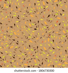 Seamless repeating autumn pattern of twigs and leaves