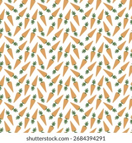 Seamless repeating background with a fresh carrot food. Vegetable pattern background

