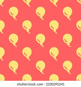 Seamless repeating balloon sharp flat icon pattern, pastel red and mellow yellow color. Design for wrapping paper or postcard.