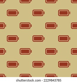 Seamless repeating battery full flat icon pattern, burlywood and burnt umber color. Design for wrapping paper or postcard.