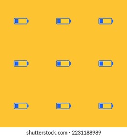 Nahtlose Wiederholung Batterie ein flaches Symbol Muster, langsamer und blau (Crayola) Farbe. Zwei farbige Hintergrund.