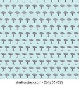 Seamless repeating black tree silhouette pattern on dusty background. Nature-inspired minimal botanical design for textiles, wallpapers, fabric prints, wrapping paper and digital backgrounds.