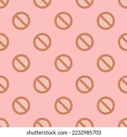 Seamless repeating blocked flat icon pattern, tea rose (rose) and pale copper color. Background for poster.
