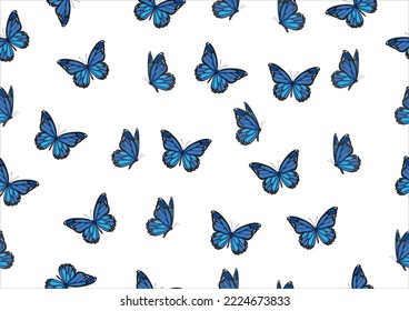 diseño dibujado a mano con mariposa azul 