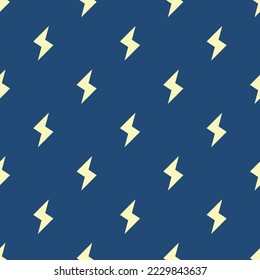 Seamless repeating bolt flat icon pattern, dark slate gray and blond color. Design for wrapping paper or postcard.