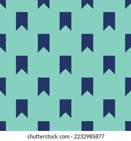 Seamless repeating bookmark flat icon pattern, pearl aqua and st. patrick's blue color. Background for logo design.