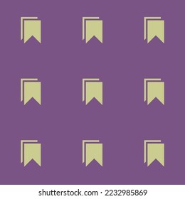 Marcadores de repetición sin inconvenientes patrón de icono plano, lavanda oscura y color de brote de primavera medio. Diseño de portada.