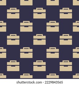 Seamless repeating briefcase sharp flat icon pattern, onyx and tan color. Design for wrapping paper or postcard.