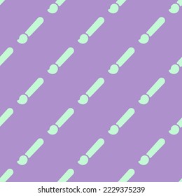 Seamless repeating brush flat icon pattern, light pastel purple and magic mint color. Design for wrapping paper or postcard.