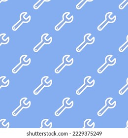Seamless repeating build outline flat icon pattern, ceil and white color. Design for wrapping paper or postcard.
