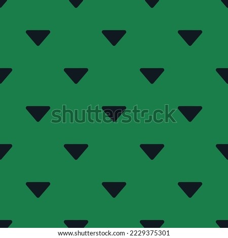 Seamless repeating caret down outline flat icon pattern, dark spring green and dark jungle green color. Design for wrapping paper or postcard.