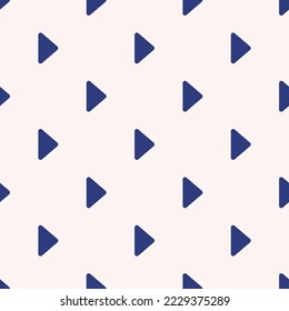 Seamless repeating caret forward outline flat icon pattern, linen and st. patrick's blue color. Design for wrapping paper or postcard.