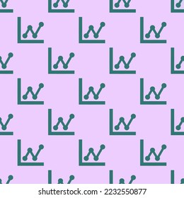 Seamless repeating chart dots flat icon pattern, pale lavender and celadon green color. Design for quiz.