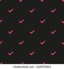 Seamless repeating check flat icon pattern, dark jungle green and fuchsia rose color. Design for wrapping paper or postcard.