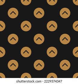 Seamless repeating chevron up circle sharp flat icon pattern, licorice and peru color. Design for wrapping paper or postcard.