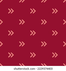 Patrón de icono plano doble derecho de chevron repetido sin inconvenientes, color burdeos intenso y coral claro. Diseño para envolver papel o postal.