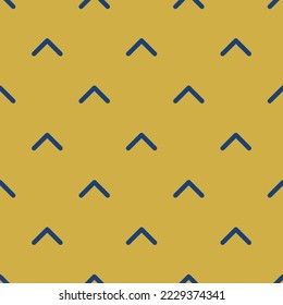 Seamless repeating chevron up outline flat icon pattern, indian yellow and st. patrick's blue color. Design for wrapping paper or postcard.