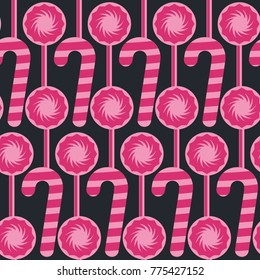 Seamless repeating Christmas sweets pattern