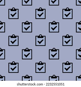 Seamless repeating clipboard flat icon pattern, wild blue yonder and black color. Background for login page.