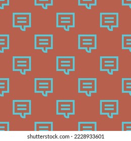Seamless repeating comment flat icon pattern, rose vale and medium turquoise color. Design for wrapping paper or postcard.