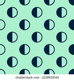Seamless repeating contrast outline flat icon pattern, magic mint and oxford blue color. Design for wrapping paper or postcard.
